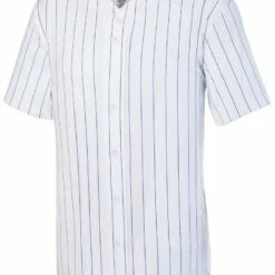 Augusta Adult Pinstripe Full Button Baseball Jersey White/Navy -Deals Baseball Store 82 1685 whiteroyal mainProductImage FullSize