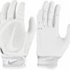 Nike Alpha Huarache Edge Adult Baseball Batting Gloves White/White/White