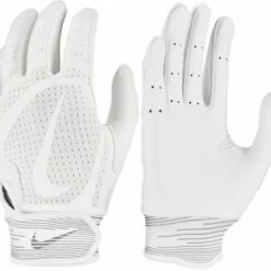 Nike Alpha Huarache Edge Adult Baseball Batting Gloves White/White/White