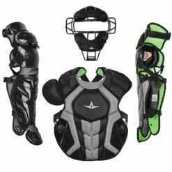 All Star S7 Axis NOCSAE Certified Adult Solid Baseball Catcher's Kit Black