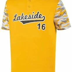 Augusta Pop Fly Adult Two Button Baseball Jersey Royal/Red Royal Mod