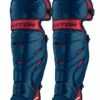 Easton Elite X Adult 16.5" Baseball Catcher's Leg Guards Navy/Red