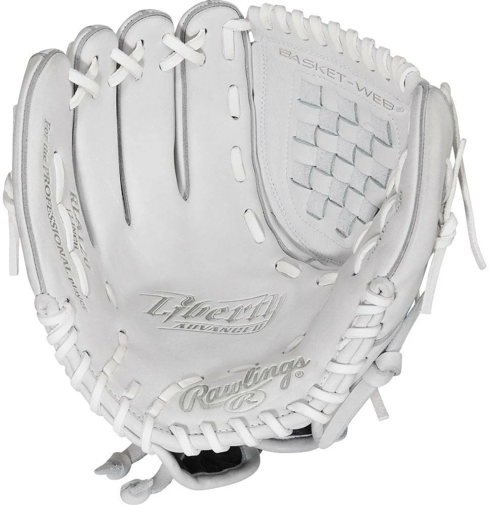 Rawlings Liberty Advanced 12" Pitcher/Infield Softball Glove - Left Hand Throw White/Gray 1 Rawlings Liberty Advanced 12" Pitcher/Infield Softball Glove - Left Hand Throw White/Gray