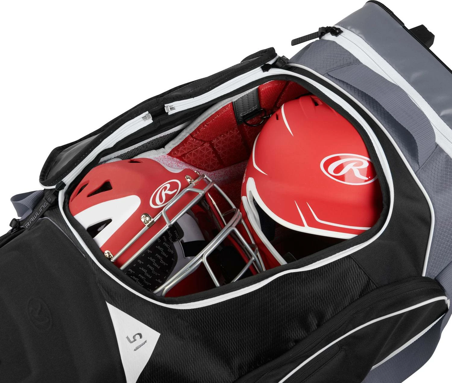 Rawlings Wheeled Baseball Catcher's Equipment Bag Black 8 Rawlings Wheeled Baseball Catcher's Equipment Bag Black - Image 8
