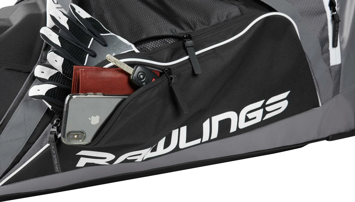 Rawlings Wheeled Baseball Catcher's Equipment Bag Black 11 Rawlings Wheeled Baseball Catcher's Equipment Bag Black - Image 11