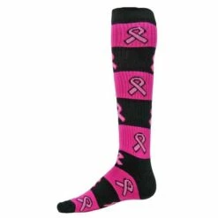 Red Lion Rugby Pink Ribbon Over the Calf Socks Pale Pink/Florescent Pink