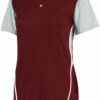 Russell Athletic Women's Performance Two-Button Color Block Custom Softball Jersey Burnt Orange/Baseball Grey
