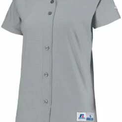 Russell Athletic Women's Stretch Faux Button Custom Softball Jersey Navy