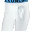 Sports Unlimited Youth Baseball Compression Shorts with Flex Cup White